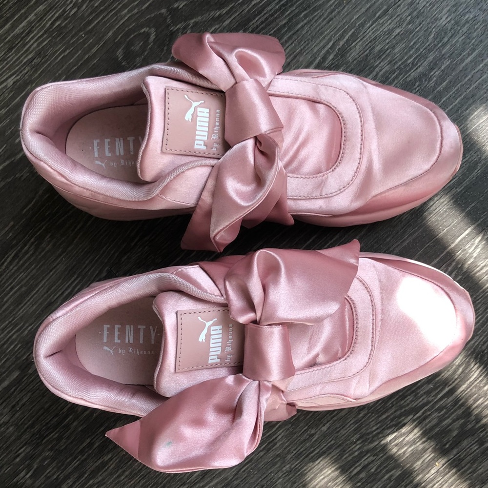 FENTY PUMA by Rihanna Pink Satin Bow Sneakers